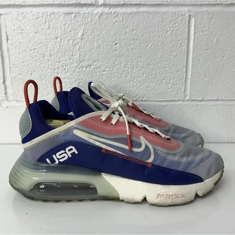 Nike Air Max 2090 USA Red Blue Running Shoes CT2010-100 Men's‎ Sz 11.5